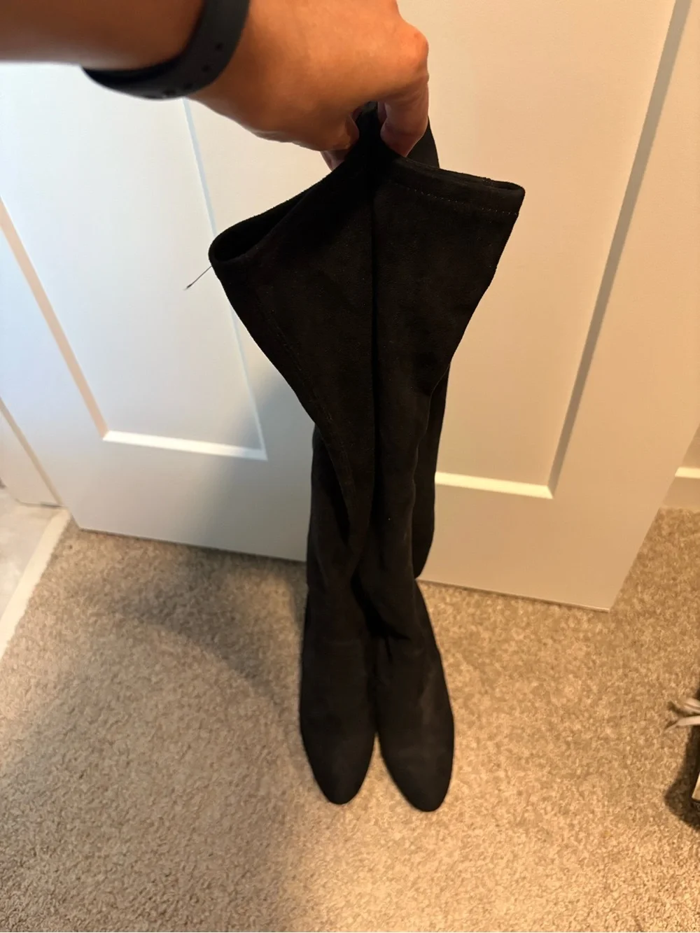 Steve Madden Black Over-the-Knee Suede Block Heel Boots